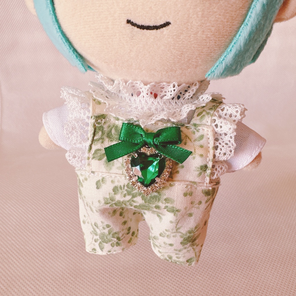 グリーンローズ柄♡トップス&サロペットset