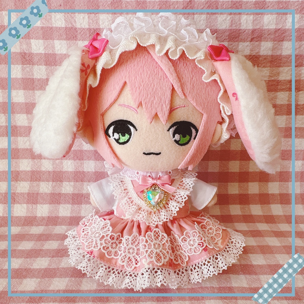 ピンク×リボン柄♡ワンピース&ヘッドドレスset