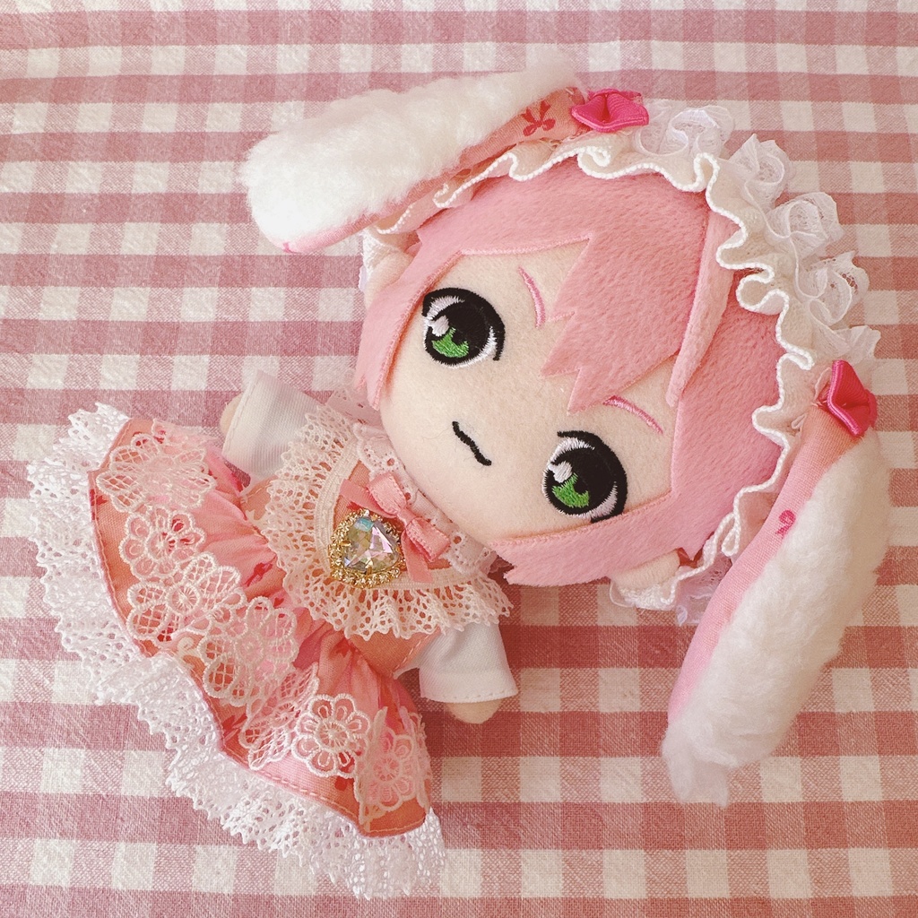 ピンク×リボン柄♡ワンピース&ヘッドドレスset