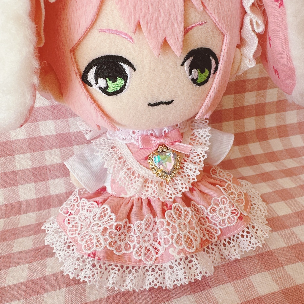 ピンク×リボン柄♡ワンピース&ヘッドドレスset