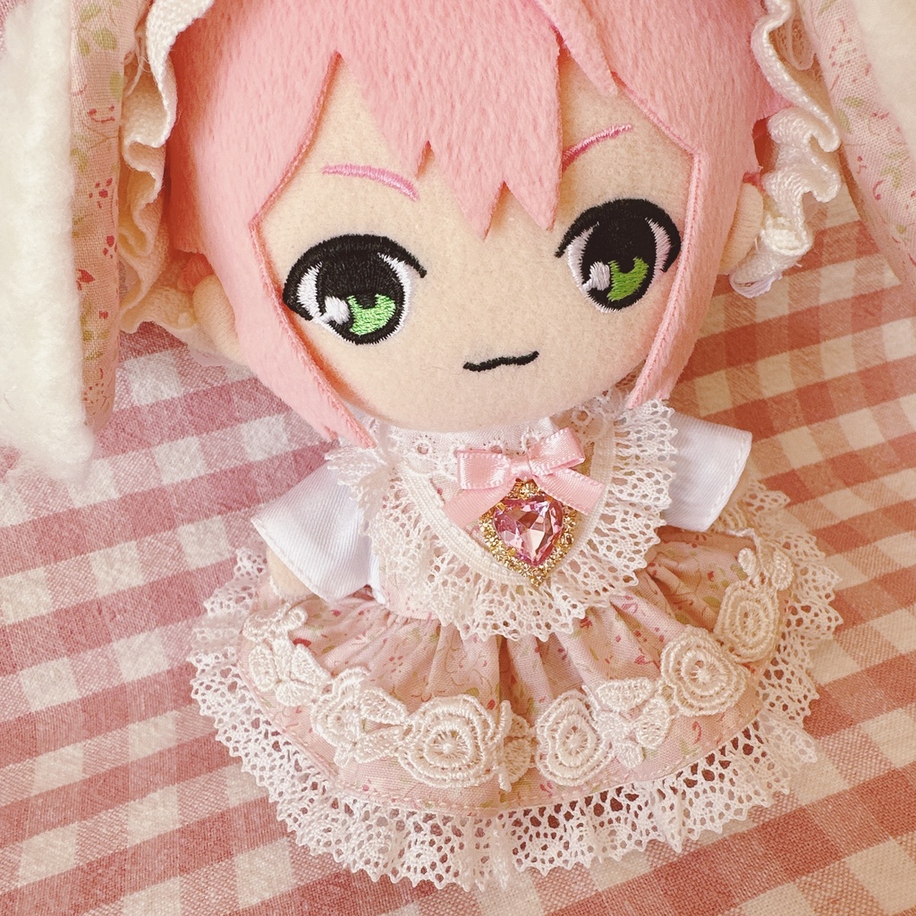 薄ピンク色フラワー柄♡ワンピース&ヘッドドレスset