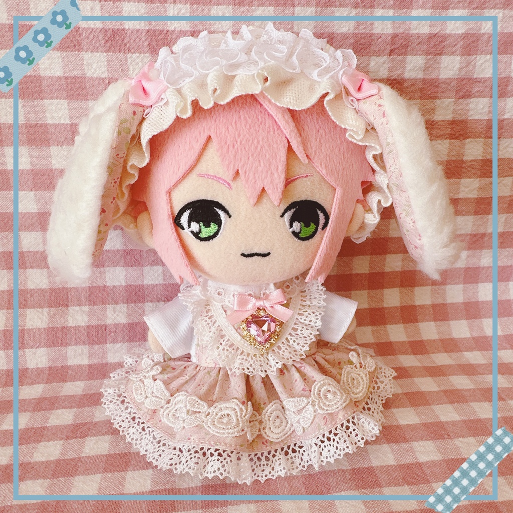 薄ピンク色フラワー柄♡ワンピース&ヘッドドレスset