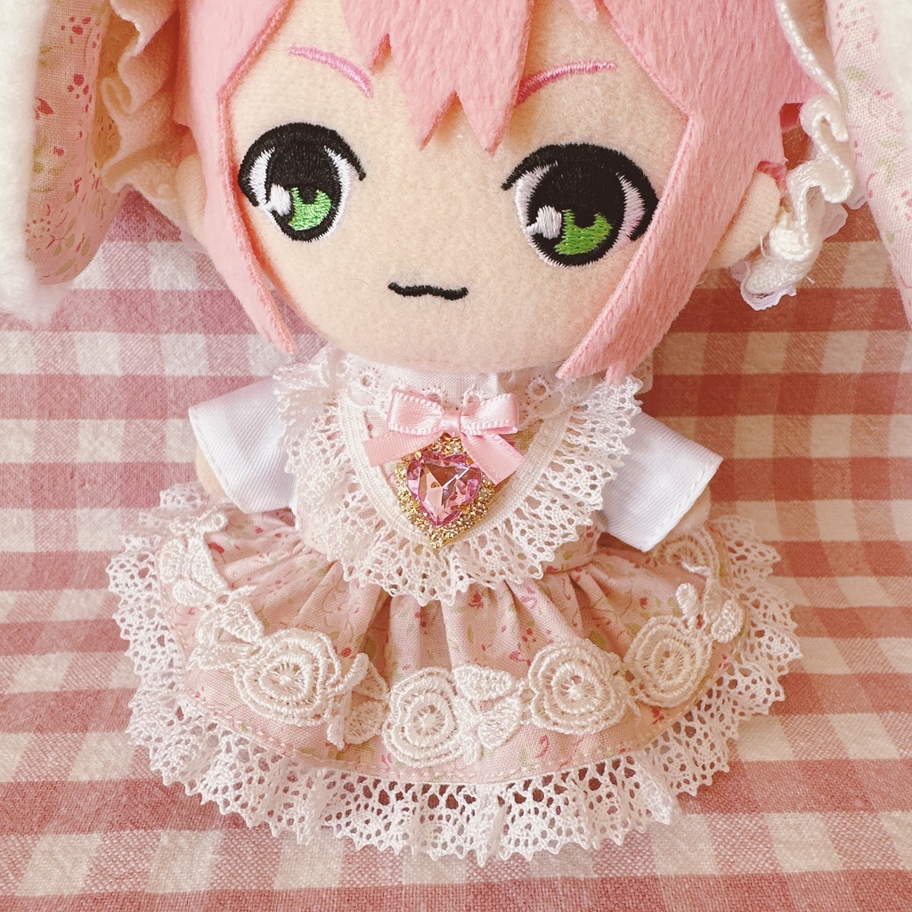 薄ピンク色フラワー柄♡ワンピース&ヘッドドレスset