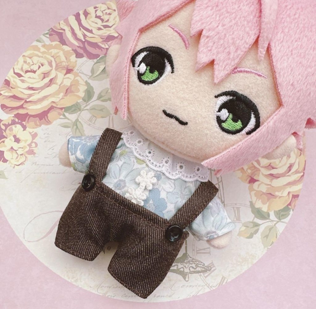 ピンクフラワー×ブラウンデニム♡2点set