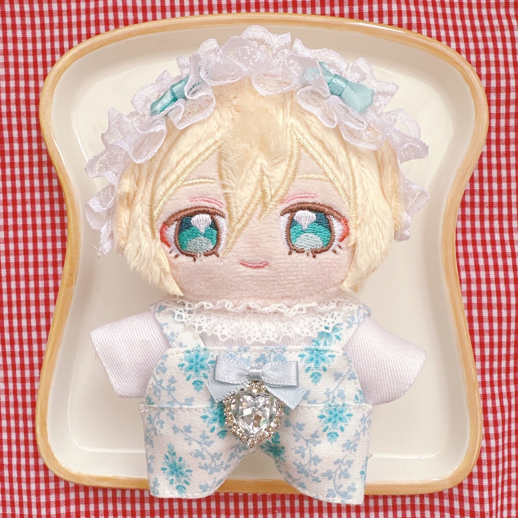 いつぬいサイズ☆白×水色フラワーモチーフ柄♡3点set☆あんスタぬい服