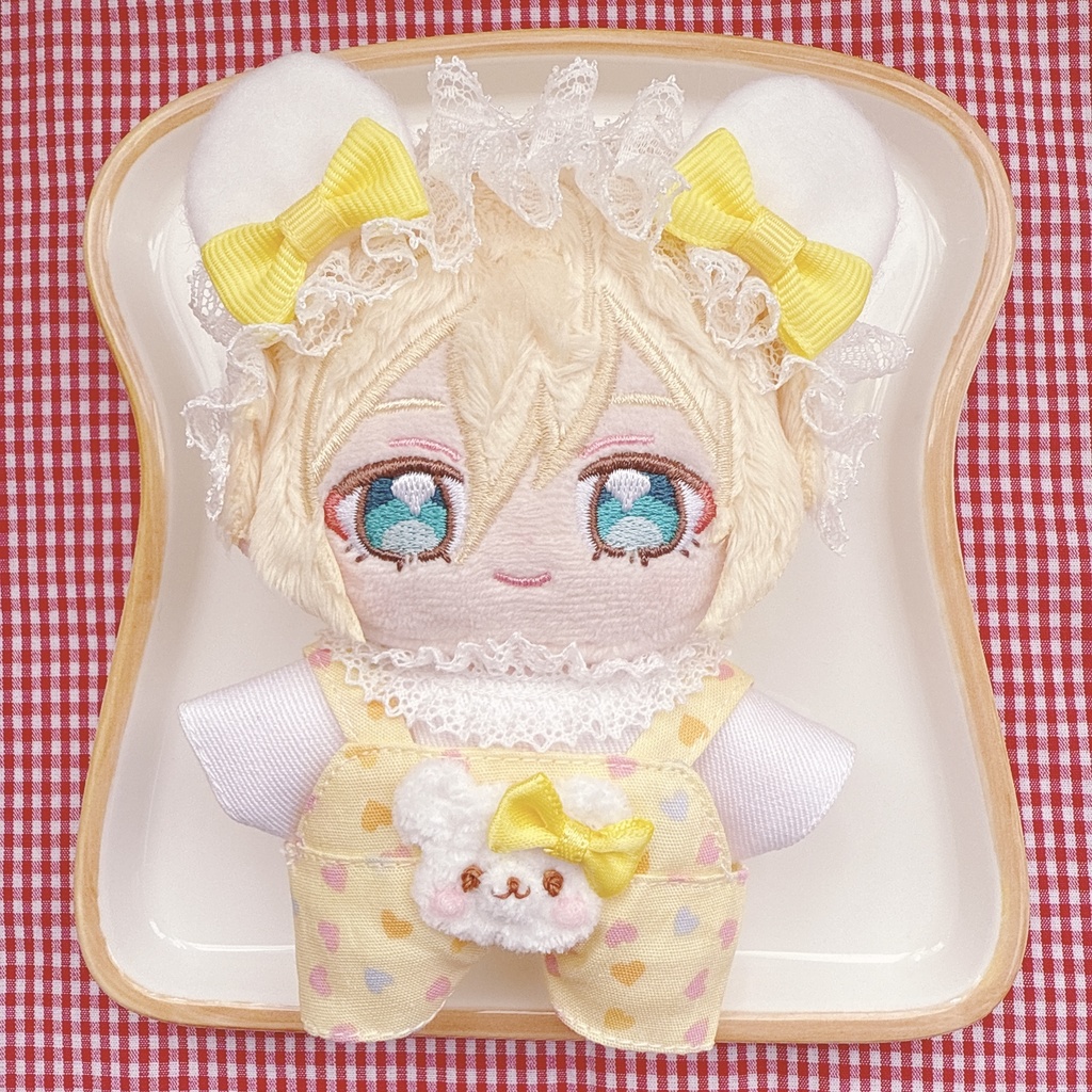 いつぬいサイズ☆イエロー×ハート柄くまちゃん♡3点set☆あんスタぬい服