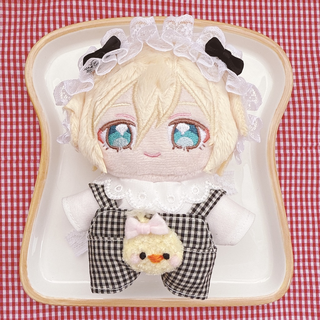 いつぬいサイズ‪☆黒ギンガムチェック柄ひよこちゃん♡3点set‪☆あんスタぬい服