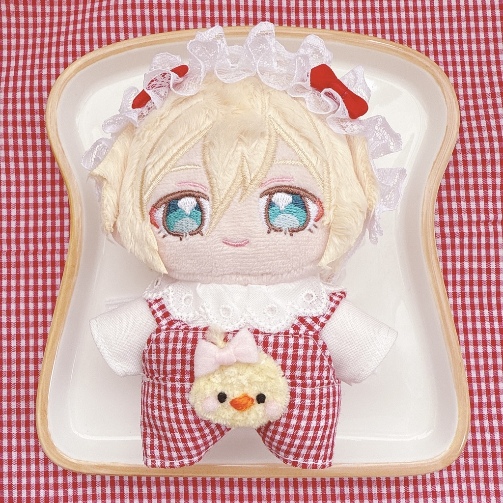 いつぬいサイズ‪☆赤ギンガムチェック柄ひよこちゃん♡3点set‪☆あんスタぬい服