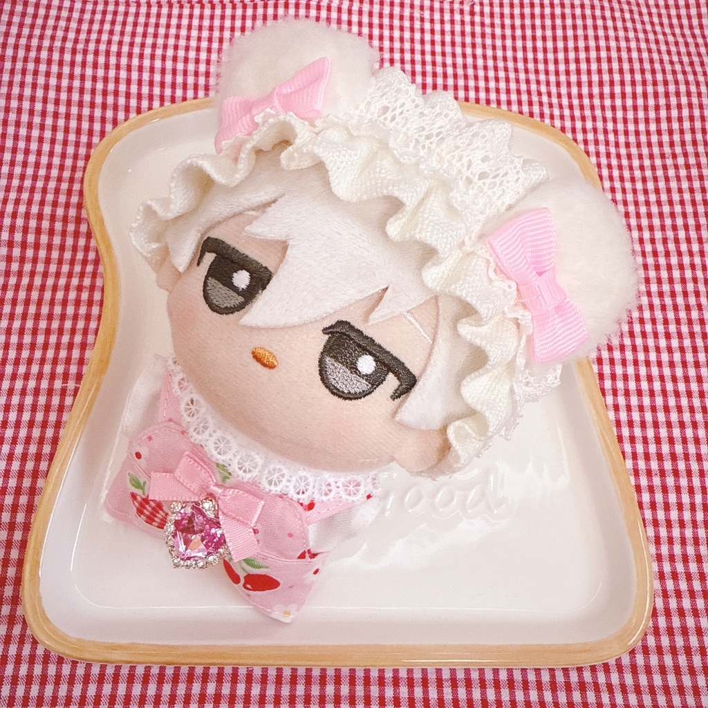 ちびぐるみサイズ☆ピンク×リンゴチェリー柄♡3点set