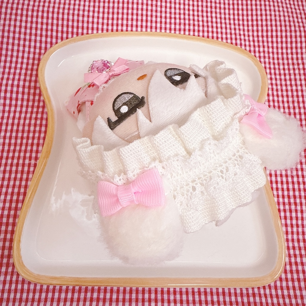 ちびぐるみサイズ☆ピンク×リンゴチェリー柄♡3点set