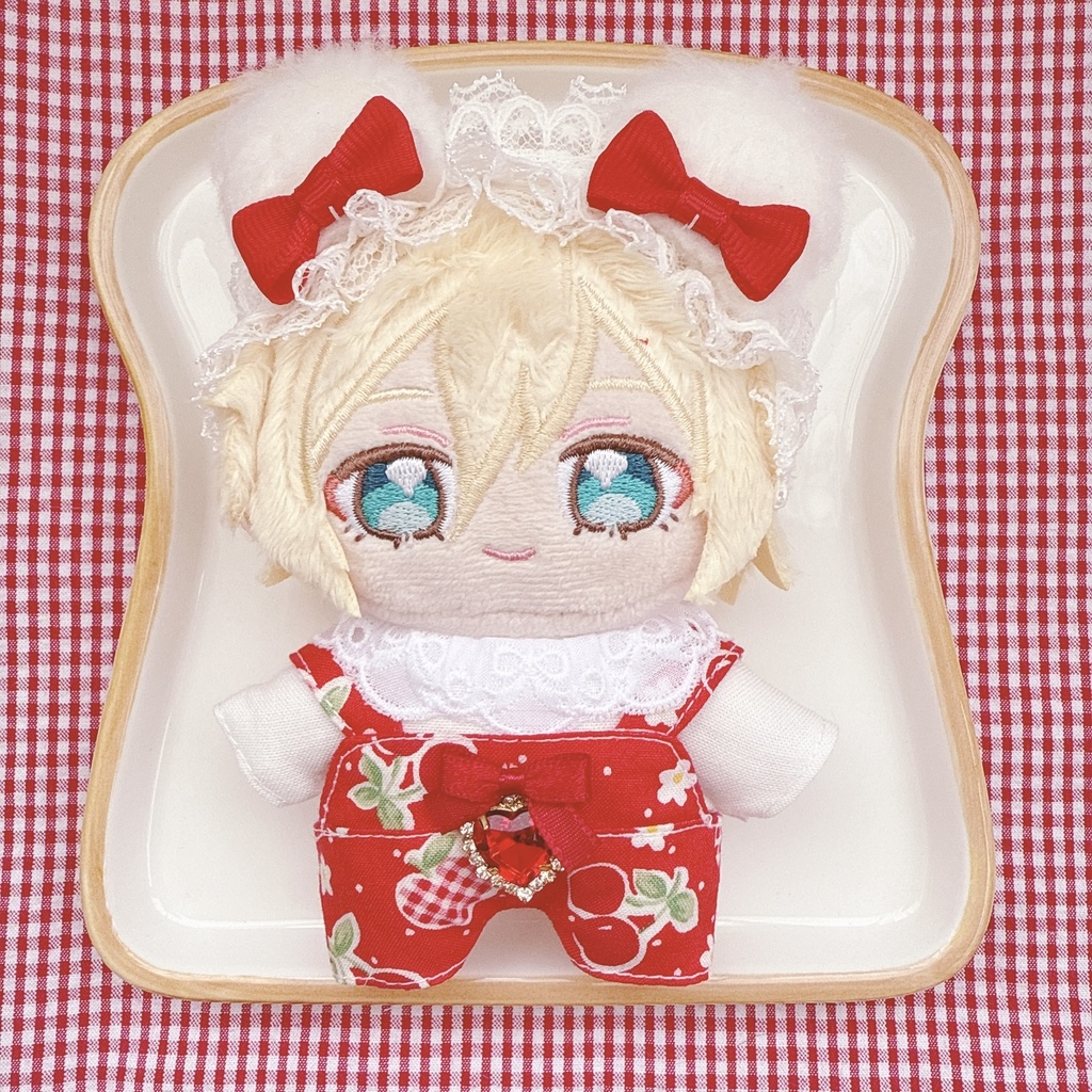 いつぬいサイズ‪☆赤×リンゴチェリー柄♡3点set‪☆あんスタぬい服