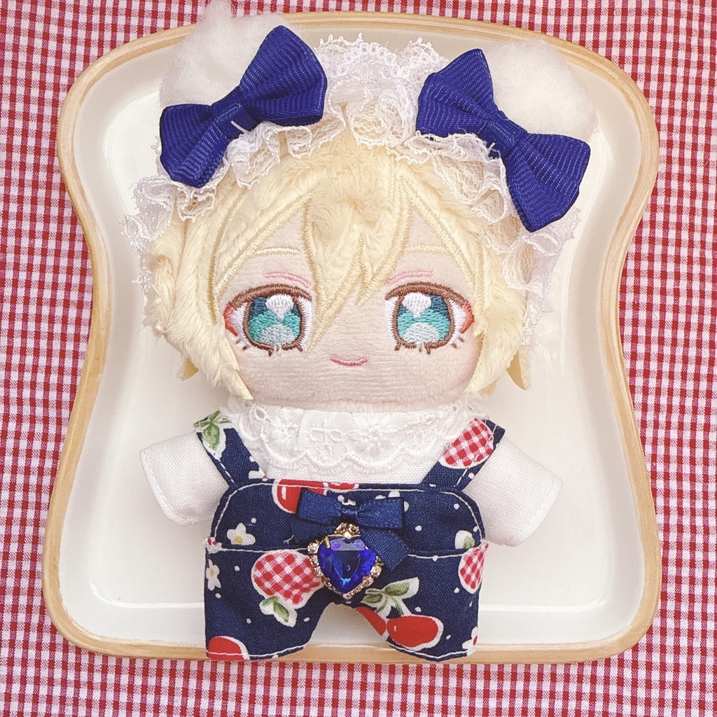 いつぬいサイズ‪☆ネイビー×リンゴチェリー柄♡3点set‪☆あんスタぬい服