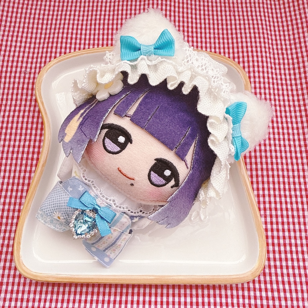 ちびぐるみサイズ☆ブルー系パッチワーク柄♡3点set☆ぬい服