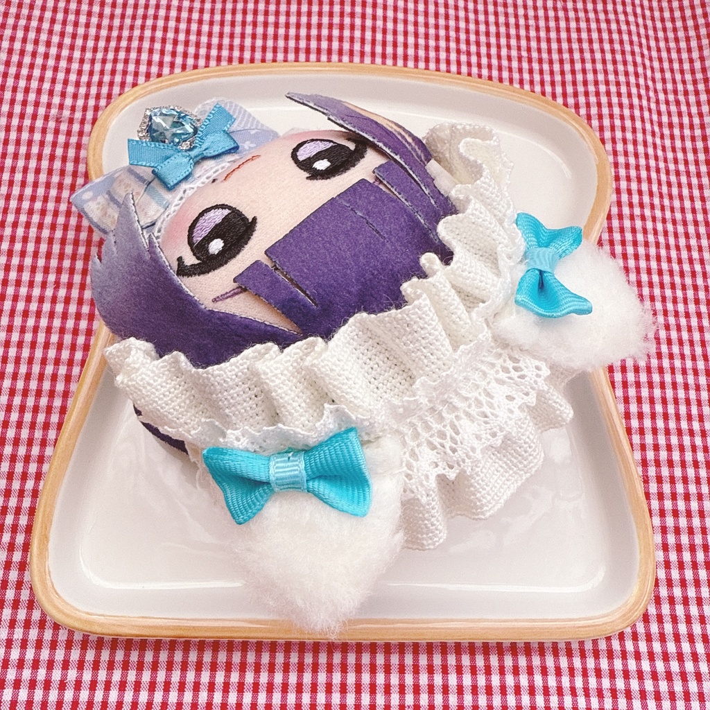 ちびぐるみサイズ☆ブルー系パッチワーク柄♡3点set☆ぬい服