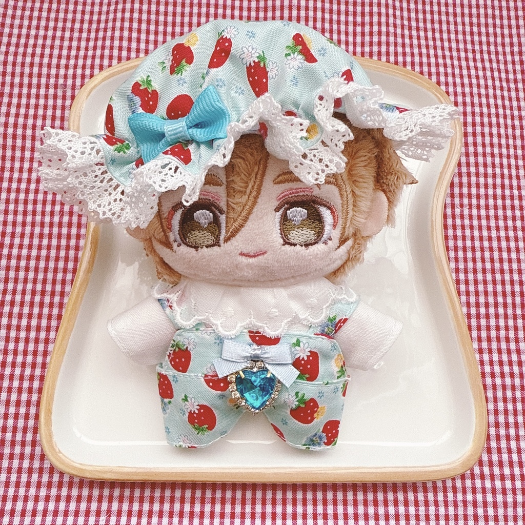 いつぬいサイズ☆水色×イチゴ柄♡3点set☆あんスタぬい服