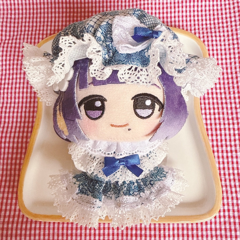 ちびぐるみサイズ☆ブルーレース柄♡2点set☆ぬい服