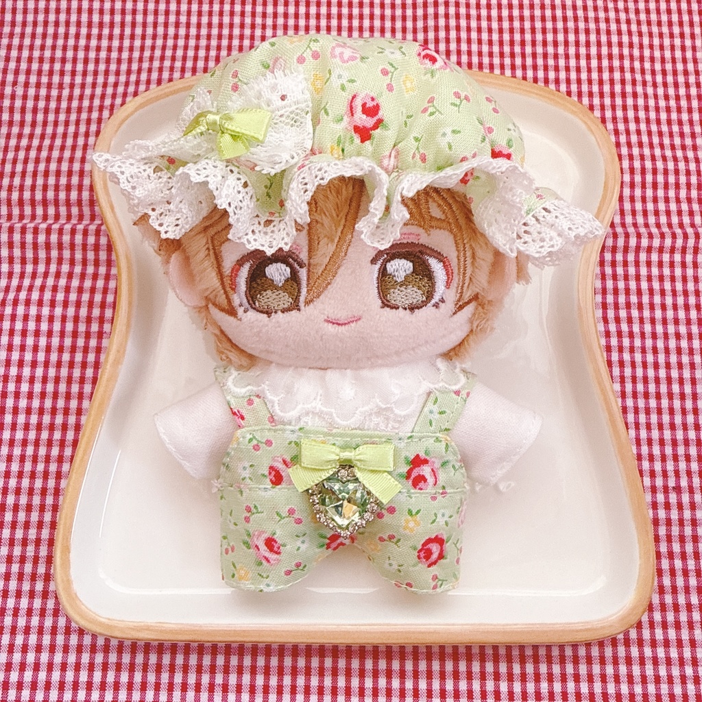 いつぬいサイズ☆ライトグリーンローズチェリー柄♡3点set☆あんスタぬい服