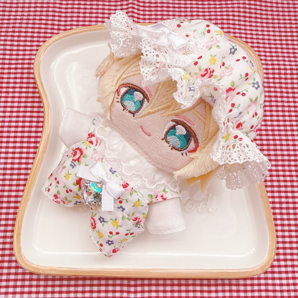 いつぬいサイズ☆ホワイトローズチェリー柄♡3点set☆あんスタぬい服