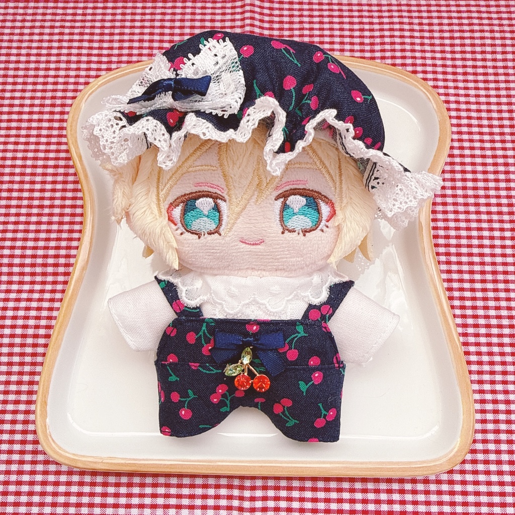 いつぬいサイズ☆ネイビー×チェリー柄♡3点set☆あんスタぬい服