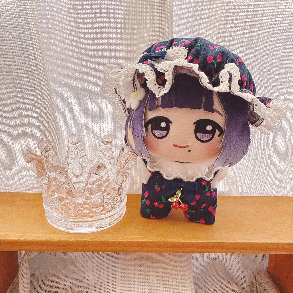 ちびぐるみサイズ☆ネイビー×チェリー柄♡3点set☆ぬい服