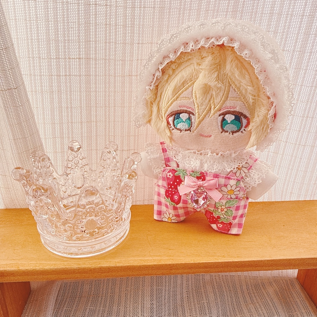 いつぬいサイズ☆ピンクチェック×イチゴ柄♡3点set☆あんスタぬい服