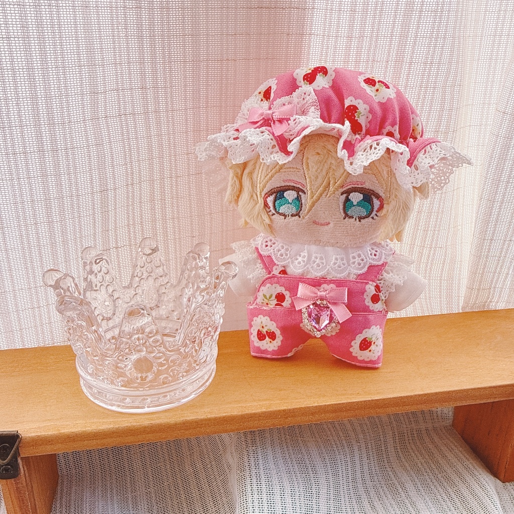いつぬいサイズ☆ピンク×イチゴチェリー柄♡3点set☆あんスタぬい服