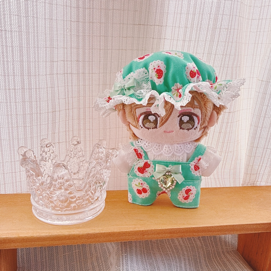 いつぬいサイズ☆ミントグリーン×イチゴチェリー柄♡3点set☆あんスタぬい服