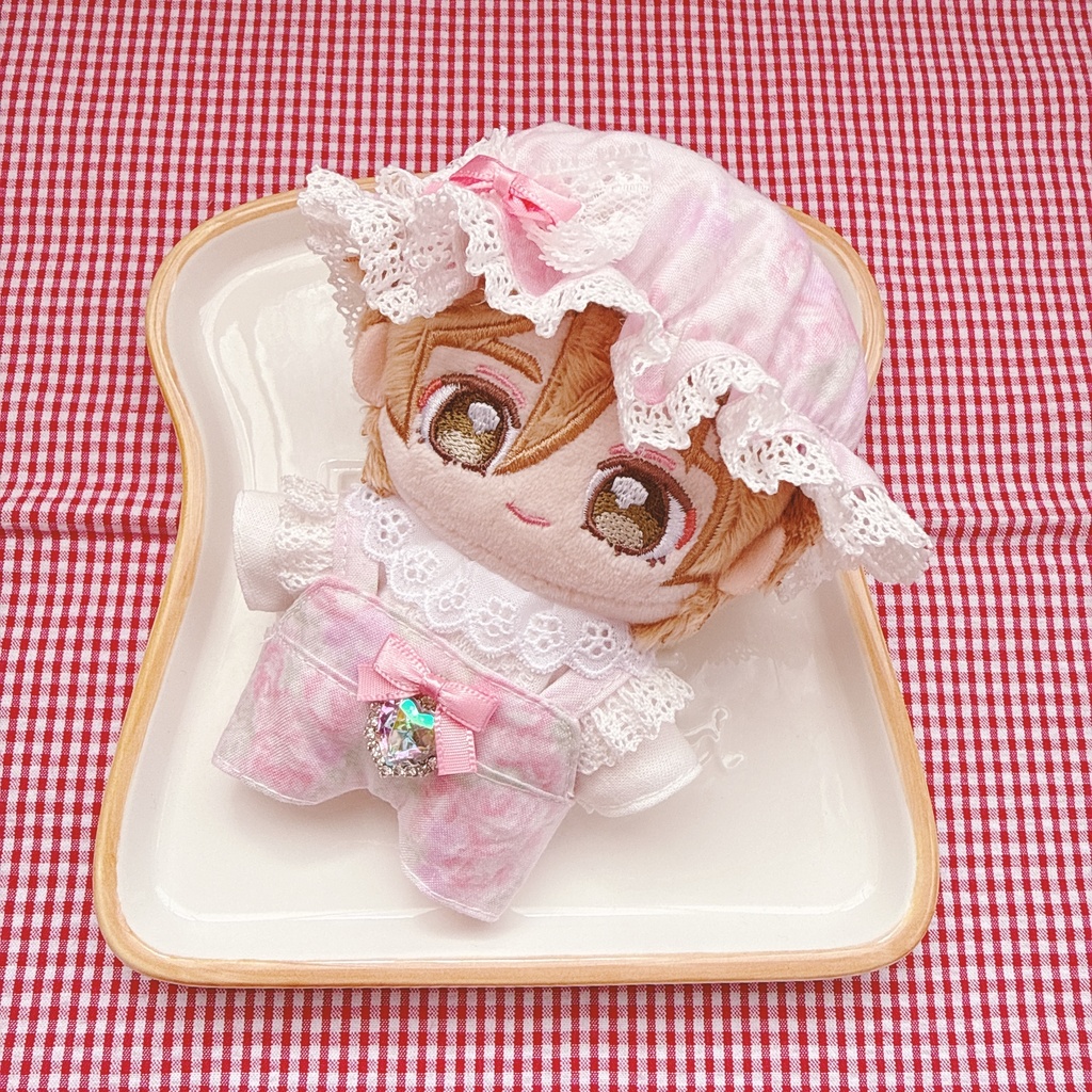 いつぬいサイズ☆ピンク×淡ピンクローズ柄♡3点set☆あんスタぬい服