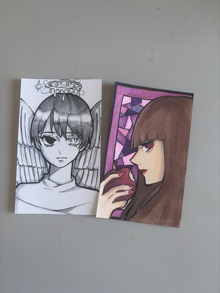 男の子×天使 白雪姫 アナログイラスト