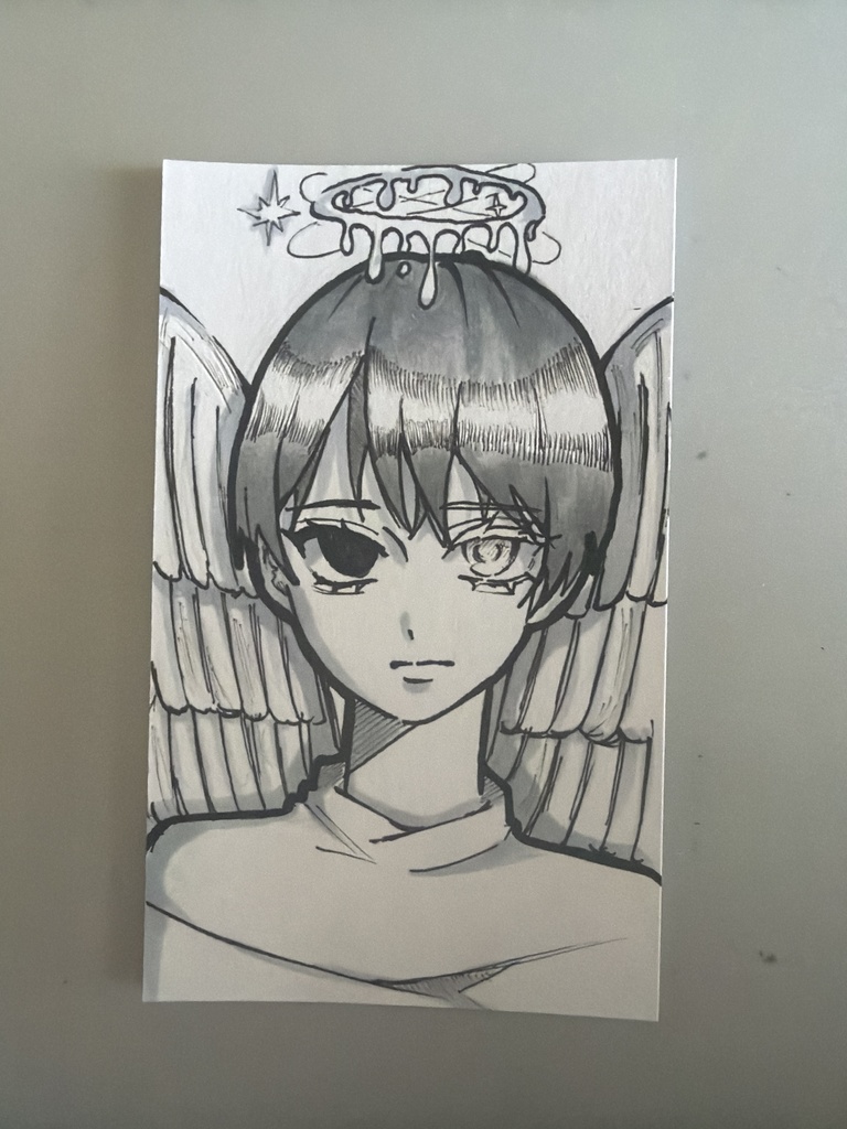 男の子×天使 白雪姫 アナログイラスト