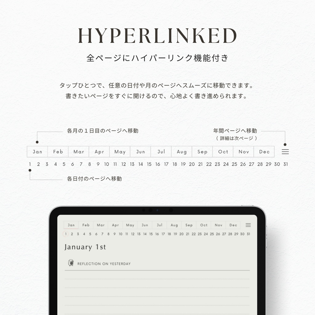 モーニングジャーナル┊︎4色展開┊︎昨日の振り返り┊︎今日やること┊︎リンク付き