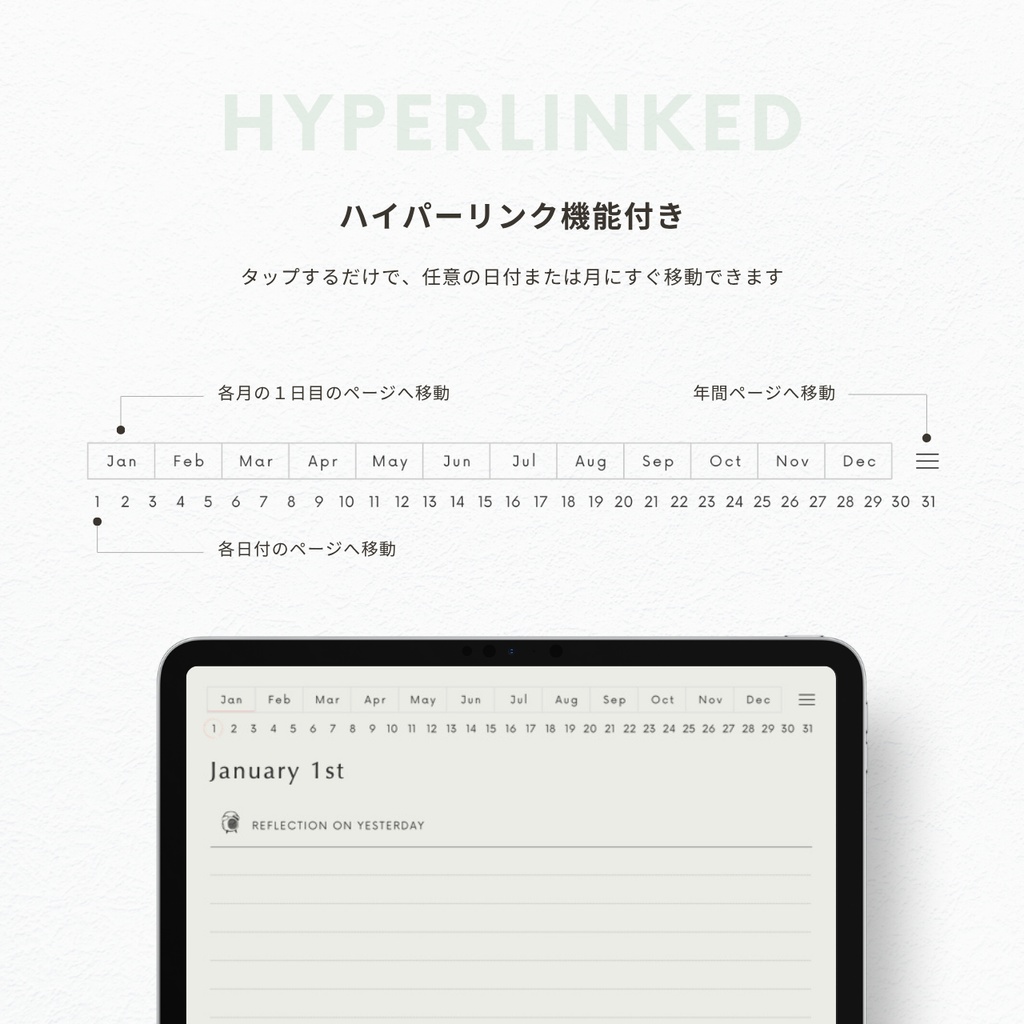 モーニングジャーナル┊︎4色展開┊︎昨日の振り返り┊︎今日やること┊︎リンク付き