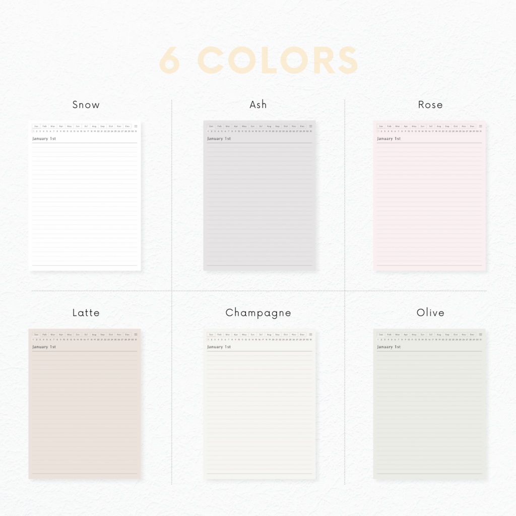 罫線ノート┊︎6色展開┊︎シンプルノート┊︎デジタルジャーナル┊︎リンク付き