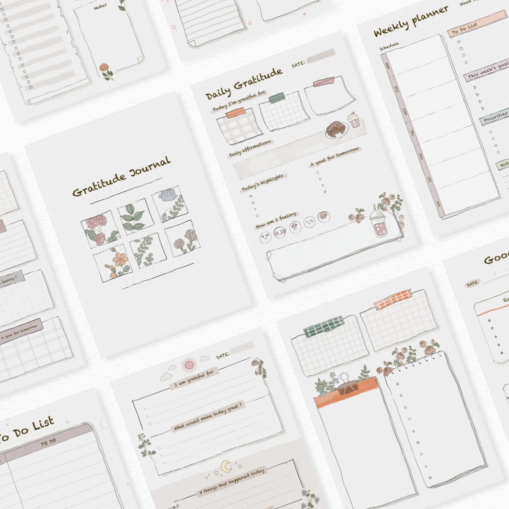 ジャーナルテンプレート┊︎デジタルプランナー┊︎感謝日記┊︎ToDoリスト