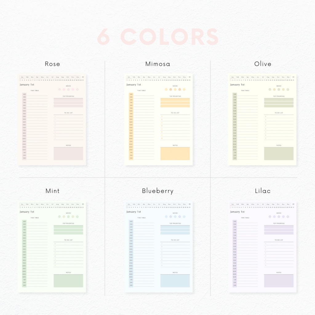 デジタルプランナー┊︎6色展開┊︎スケジュール管理┊︎ToDoリスト┊︎リンク付き