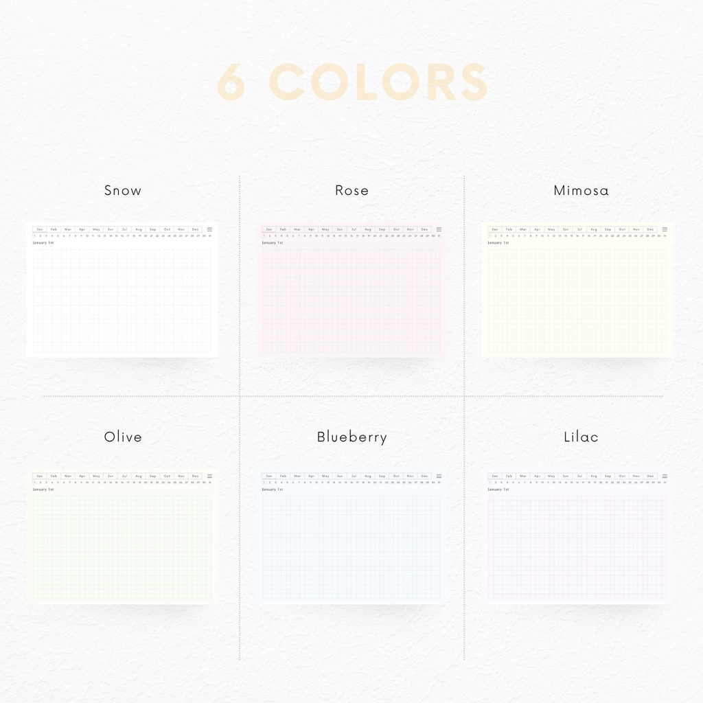 方眼用紙┊︎6色展開┊︎ノート┊︎デジタルジャーナル┊︎リンク付き