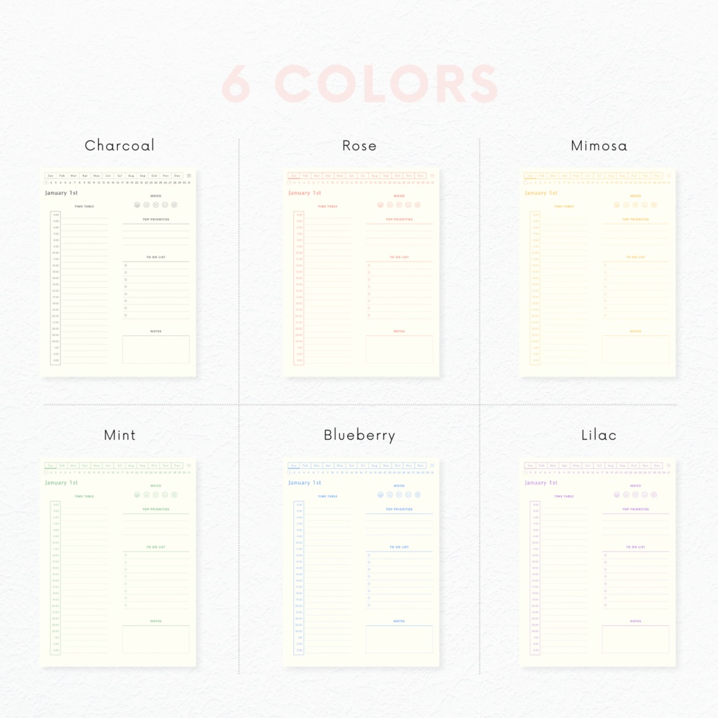 デジタルプランナー┊︎6色展開┊︎スケジュール管理┊︎ToDoリスト┊︎リンク付き
