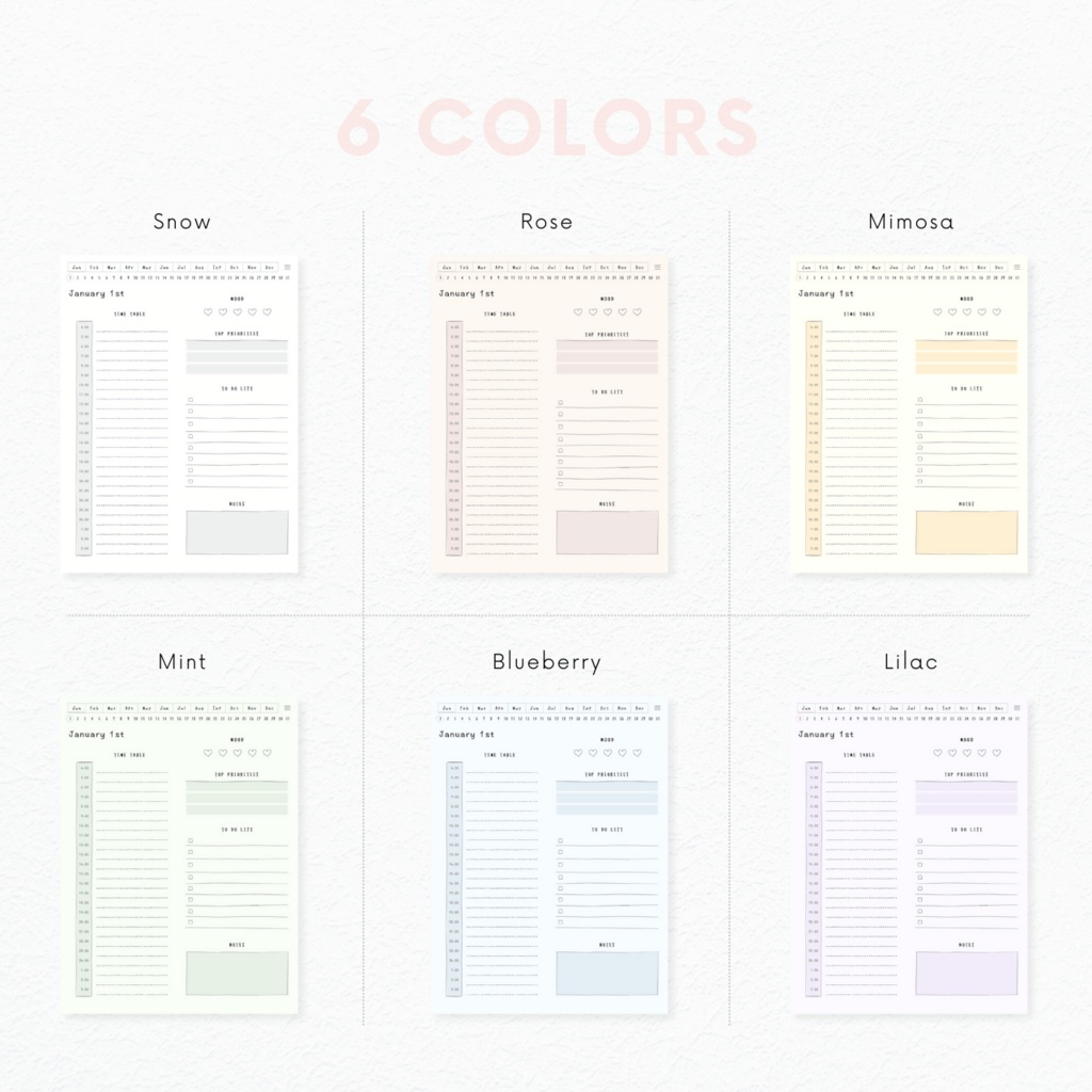デジタルプランナー┊︎6色展開┊︎スケジュール管理┊︎ToDoリスト┊︎リンク付き