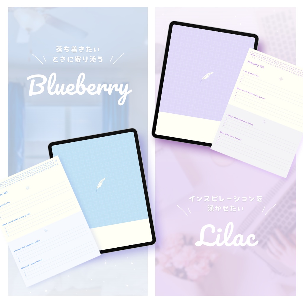 モーニング&イブニングジャーナル┊︎6色展開┊︎感謝日記┊︎マインドフルネス┊︎リンク付き