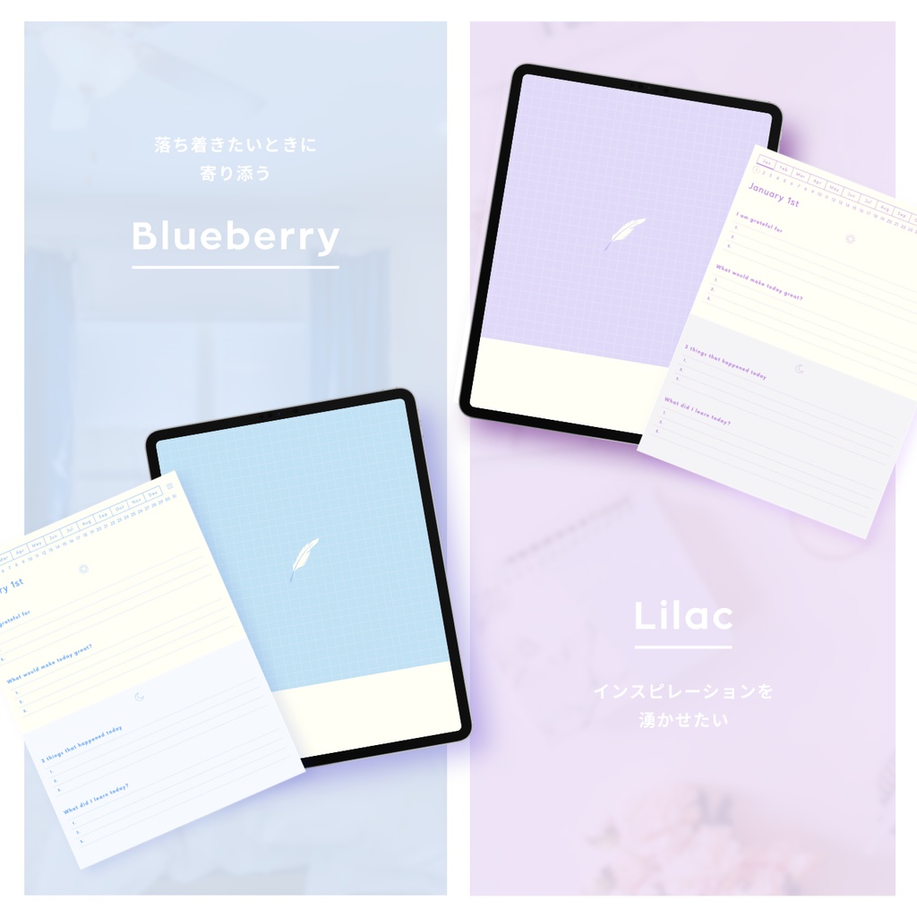 モーニング&イブニングジャーナル┊︎6色展開┊︎感謝日記┊︎マインドフルネス┊︎リンク付き