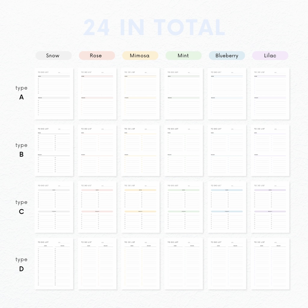 ToDoリスト┊︎6色&4種類┊︎やることリスト