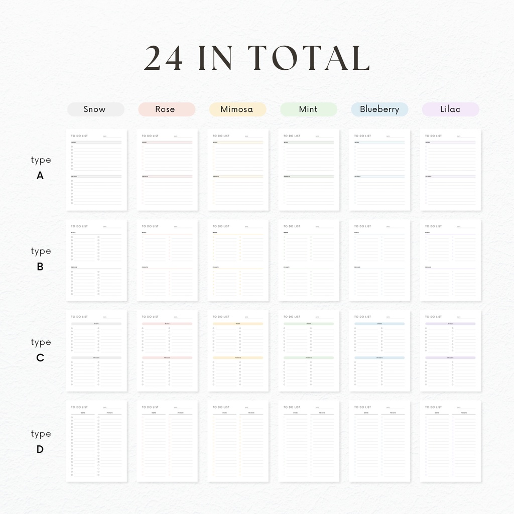 ToDoリスト┊︎6色&4種類┊︎やることリスト