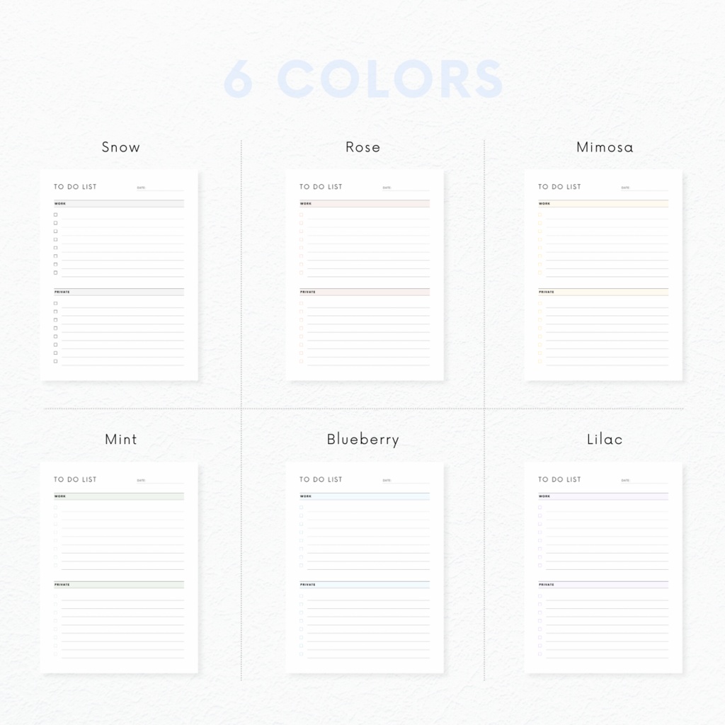 ToDoリスト┊︎6色&4種類┊︎やることリスト