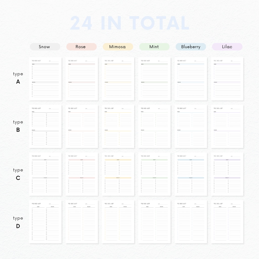 ToDoリスト┊︎6色&4種類┊︎やることリスト