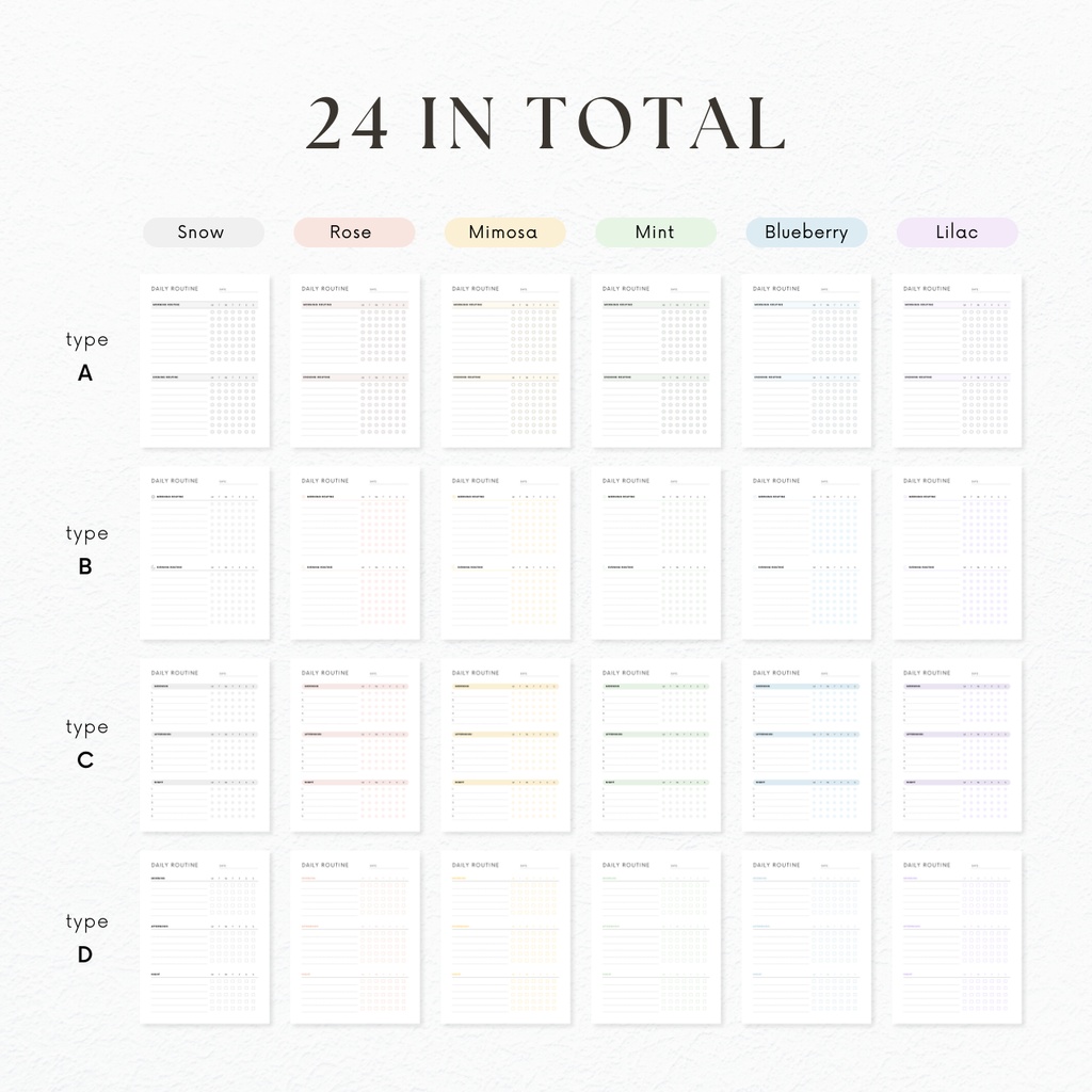 デイリールーティン┊︎6色&4種類┊︎ハビットトラッカー┊︎習慣化