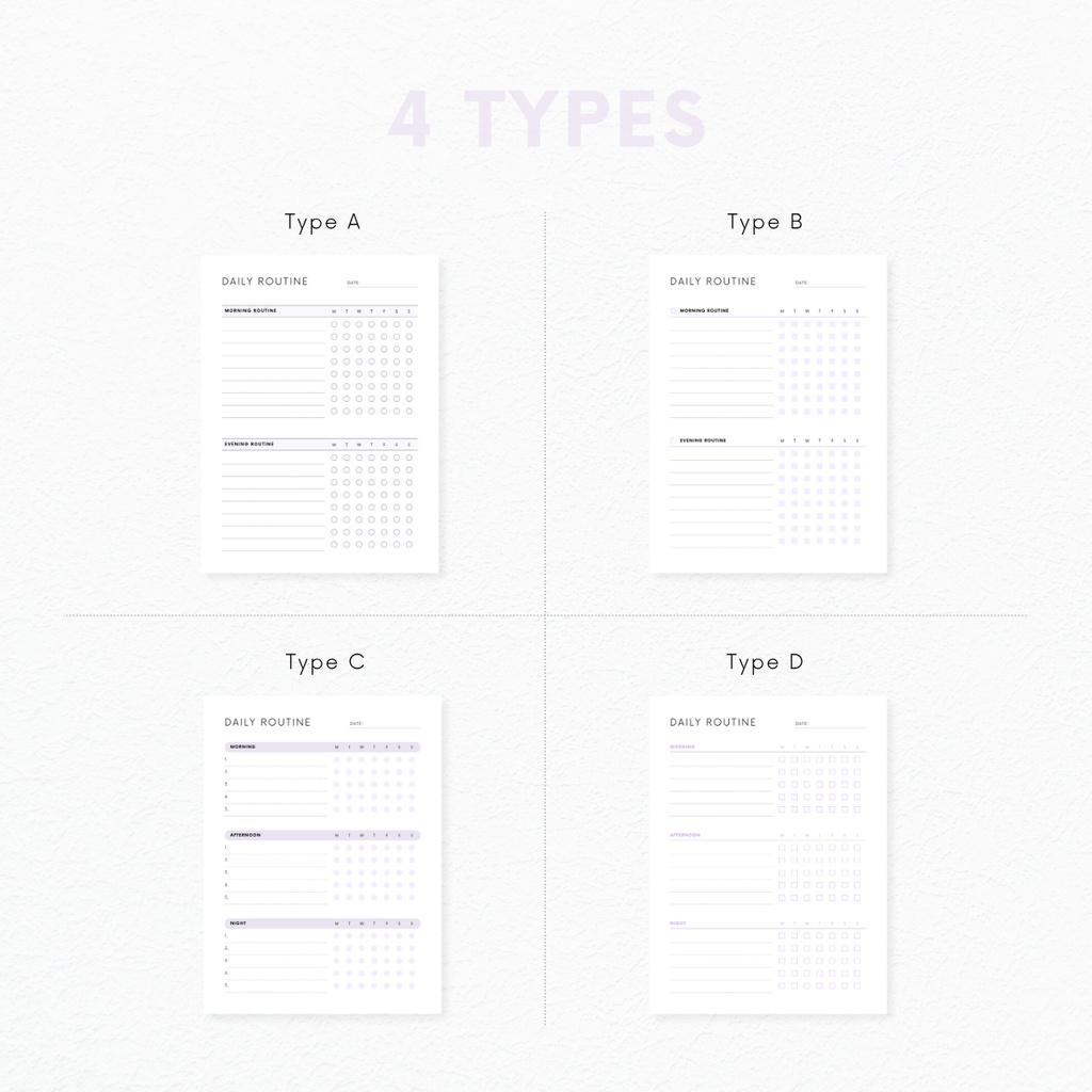デイリールーティン┊︎6色&4種類┊︎ハビットトラッカー┊︎習慣化