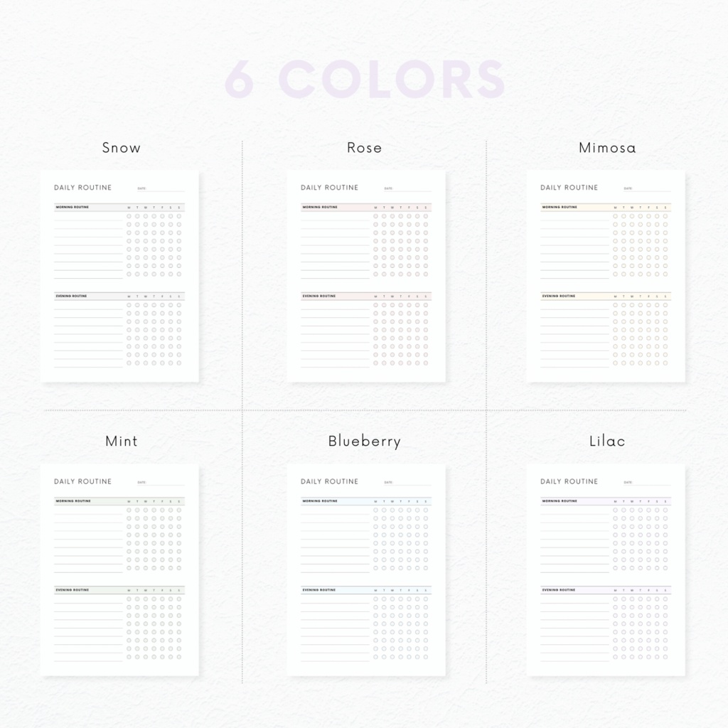 デイリールーティン┊︎6色&4種類┊︎ハビットトラッカー┊︎習慣化