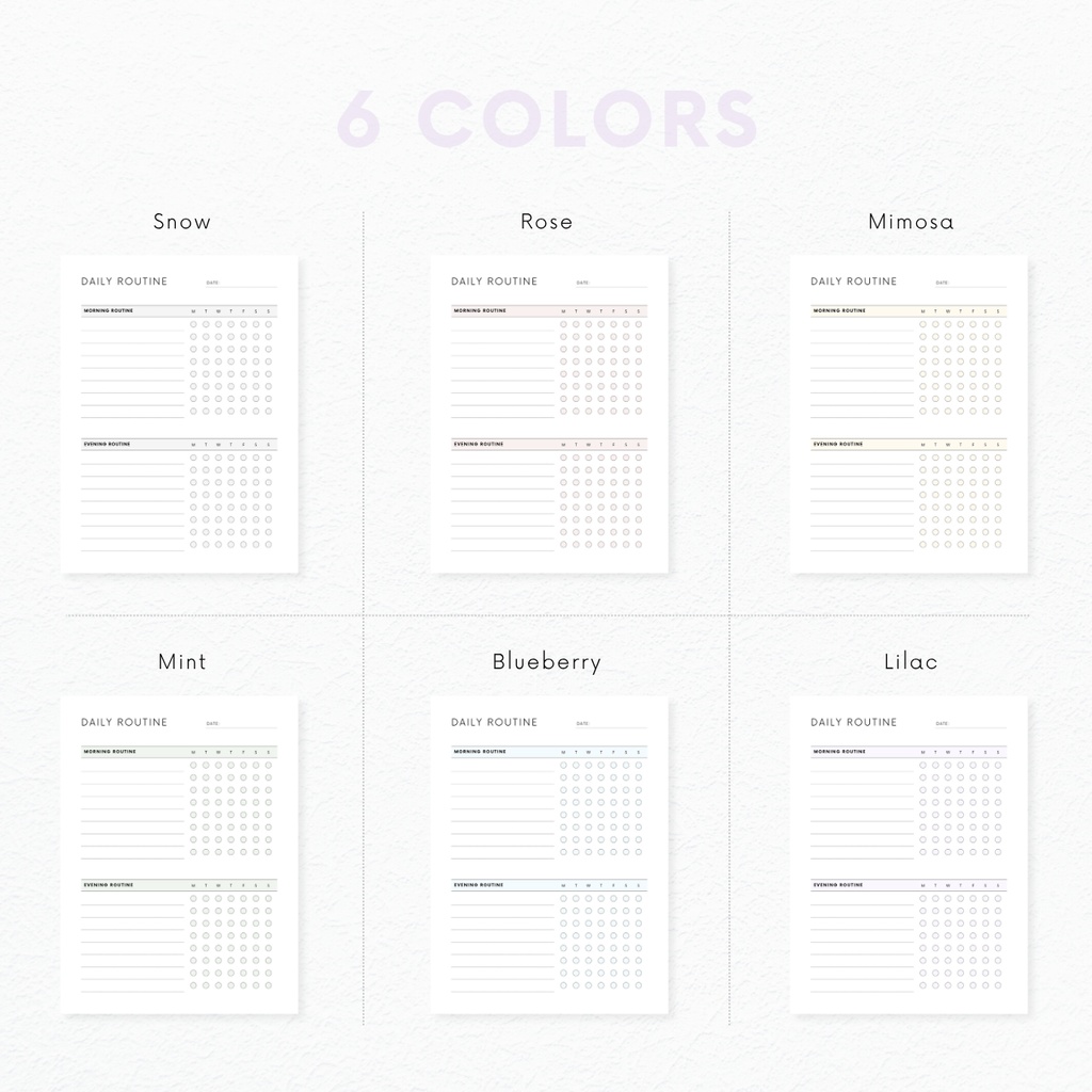 デイリールーティン┊︎6色&4種類┊︎ハビットトラッカー┊︎習慣化