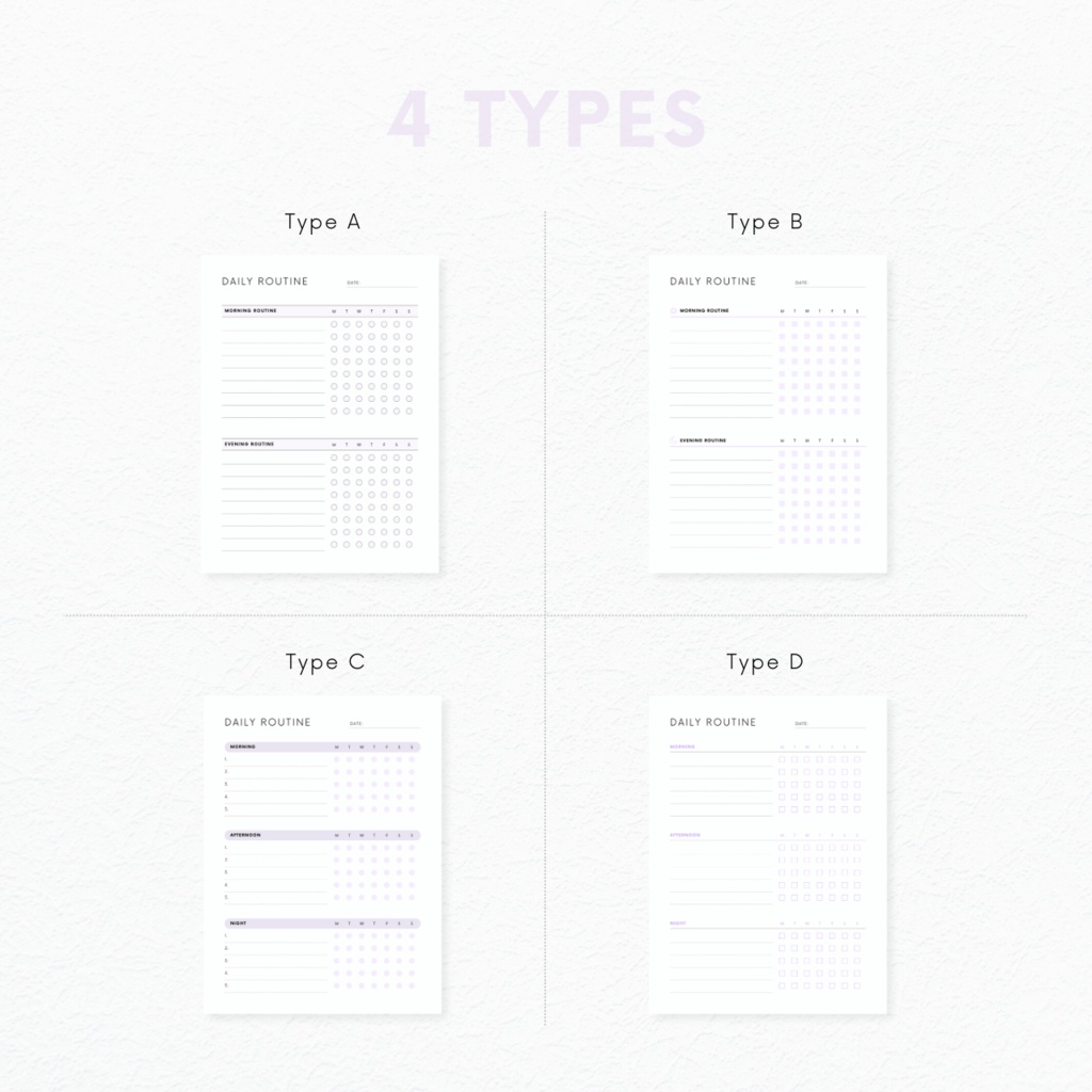 デイリールーティン┊︎6色&4種類┊︎ハビットトラッカー┊︎習慣化