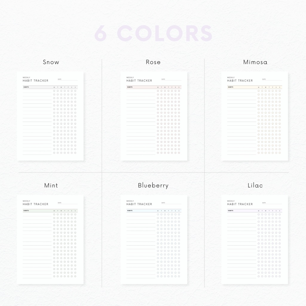 ハビットトラッカー┊︎6色&4種類┊︎習慣化┊︎ルーティン